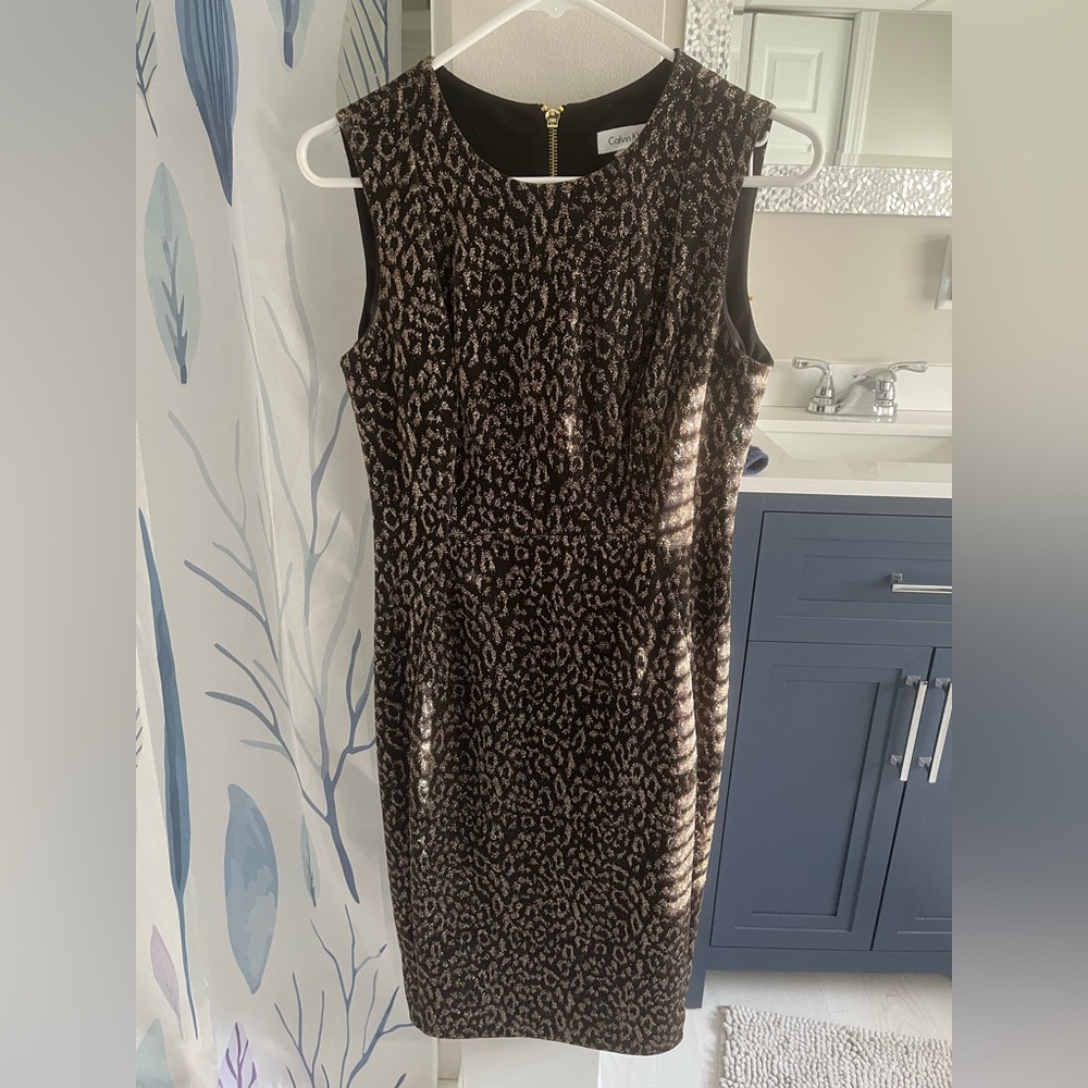 Calvin Klein gold sparkly dress. Size 4